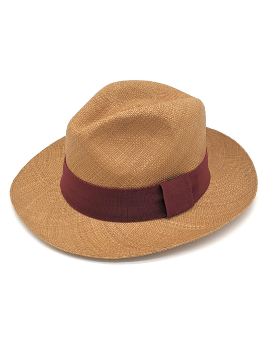 Brown Panama with Burgundy Band