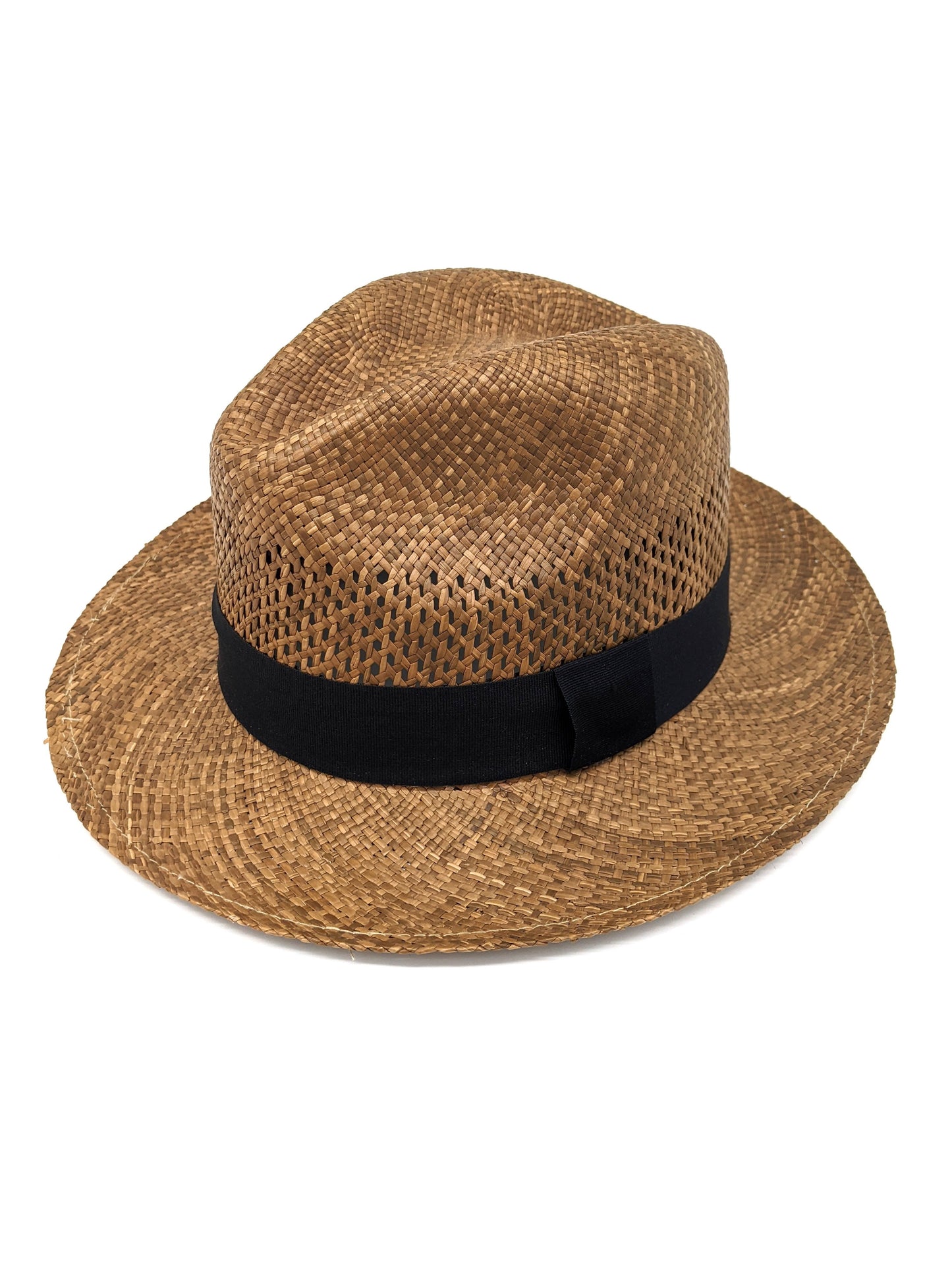Brown Panama Hat ~ Holes 57cm