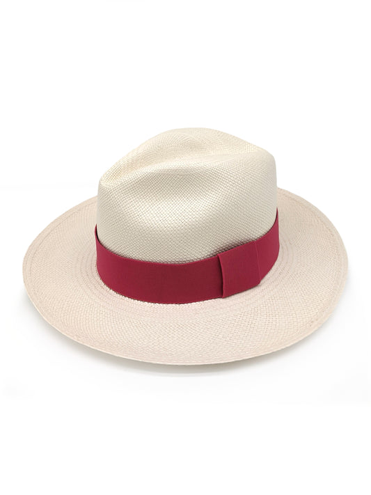 White Panama with Magenta Pink Band