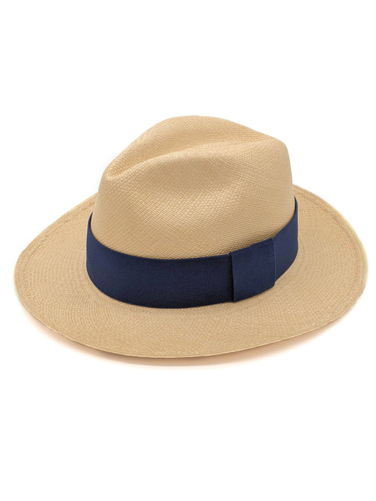 Natural Panama with Navy Band