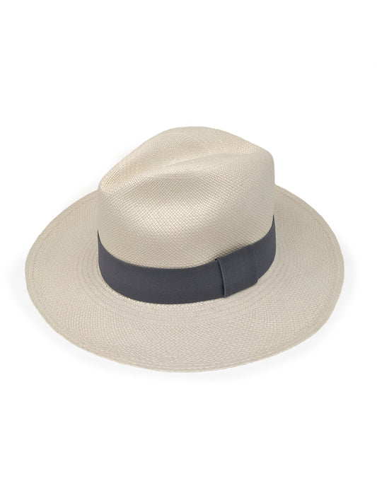 White Panama with Grey Band