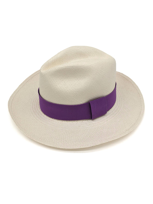 White Panama with Purple Band