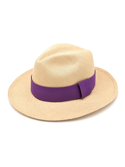 Natural Panama with Purple Band