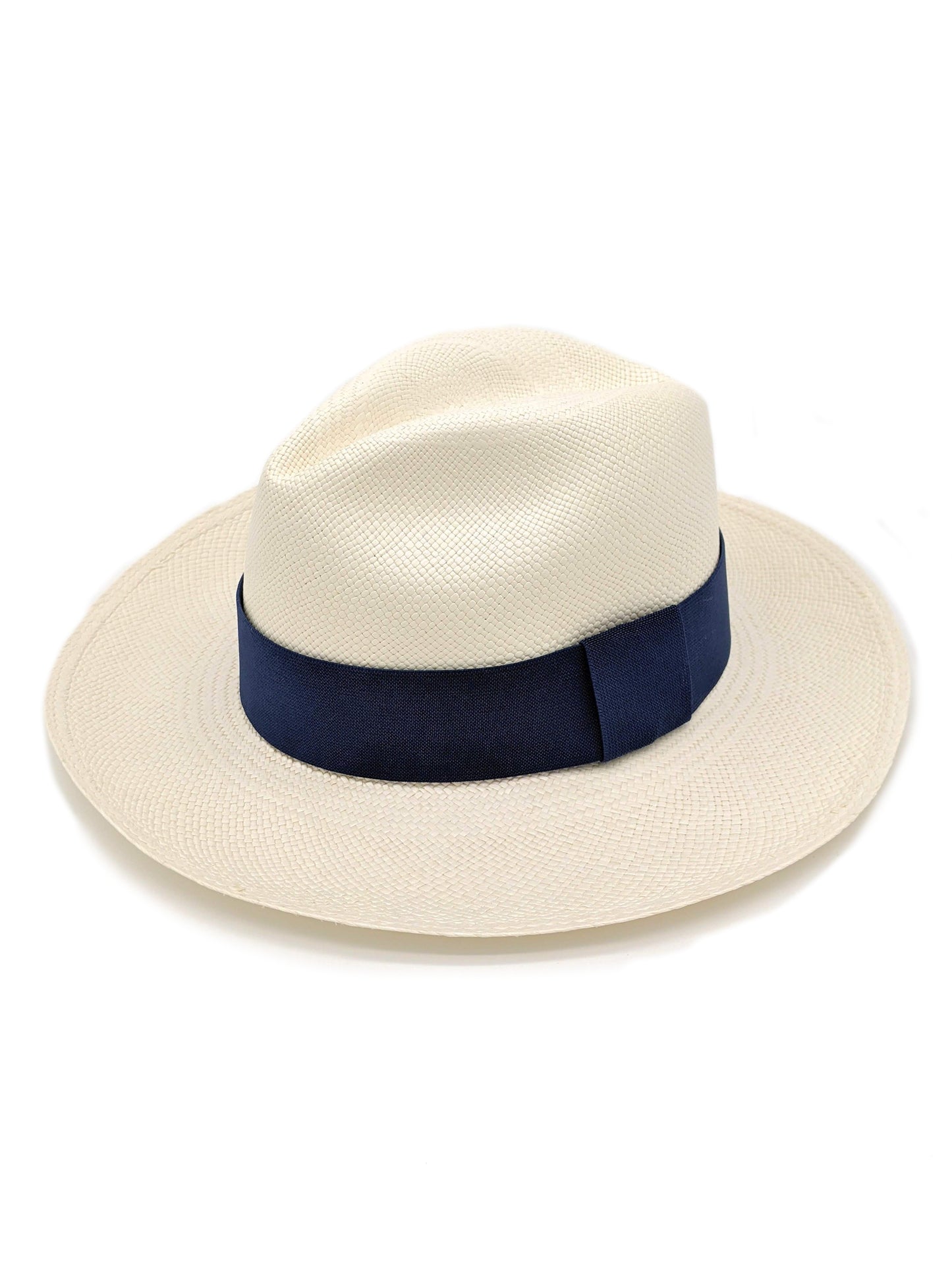 White Panama with Navy Band