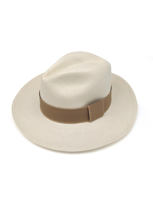 White Panama with Beige Band