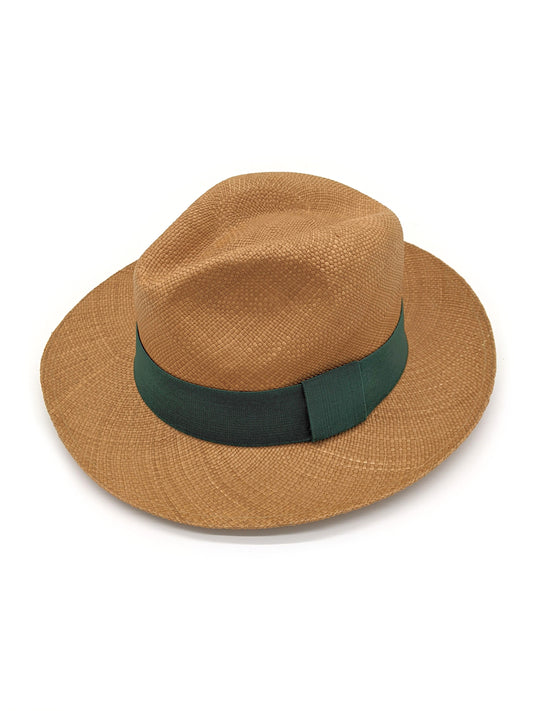 Brown Panama with Forest Green Band