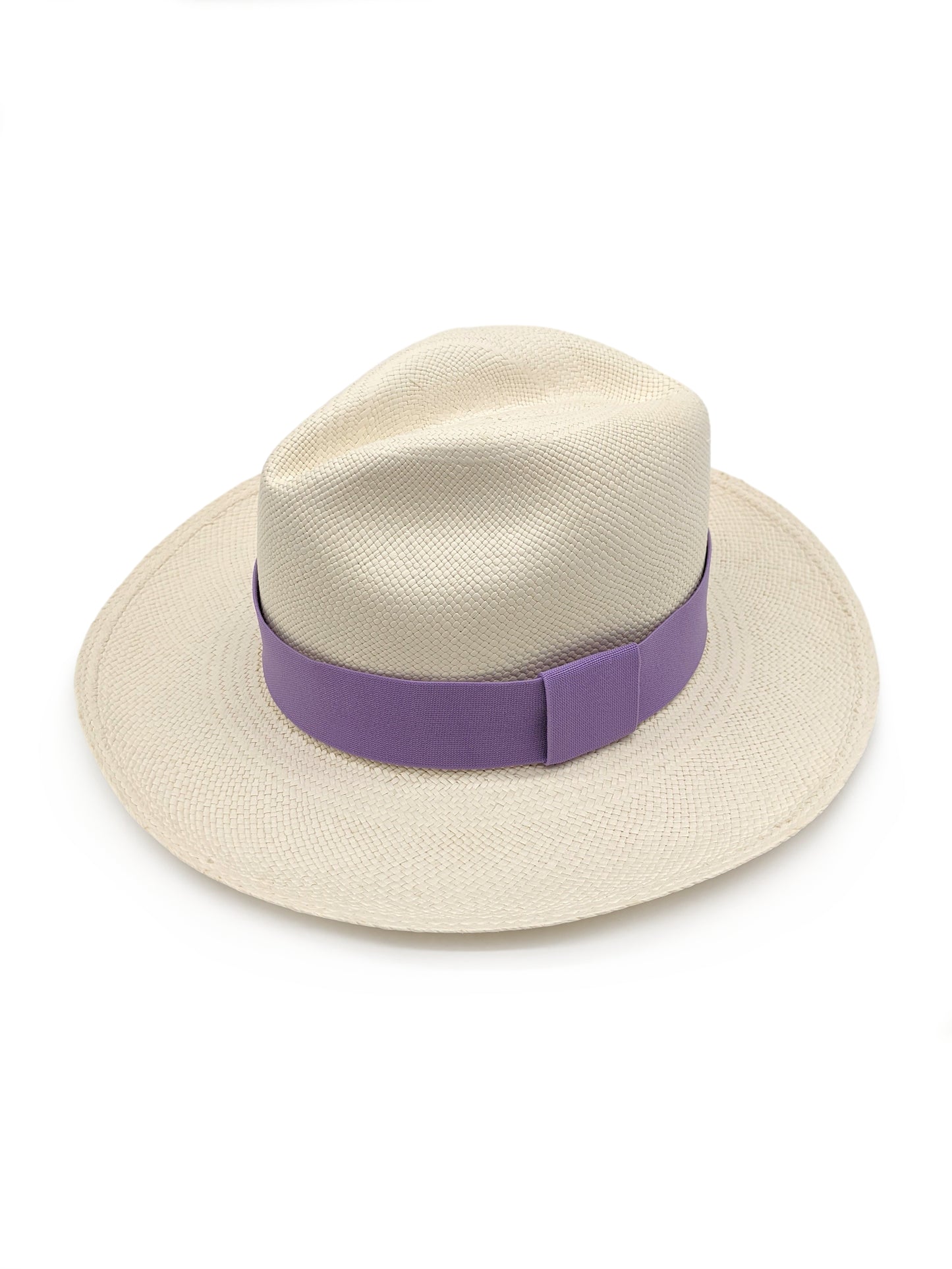 White Panama with Lilac Band