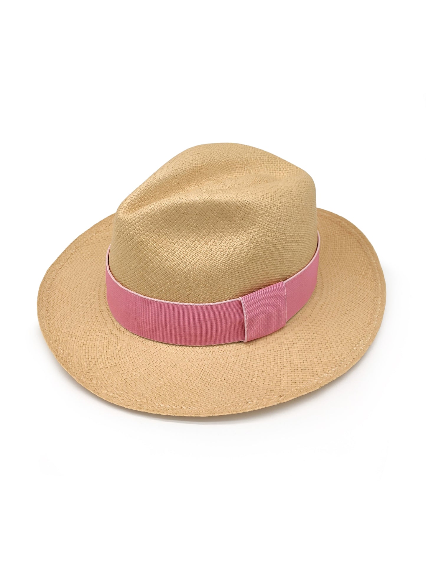 Natural Panama with Light Pink Band