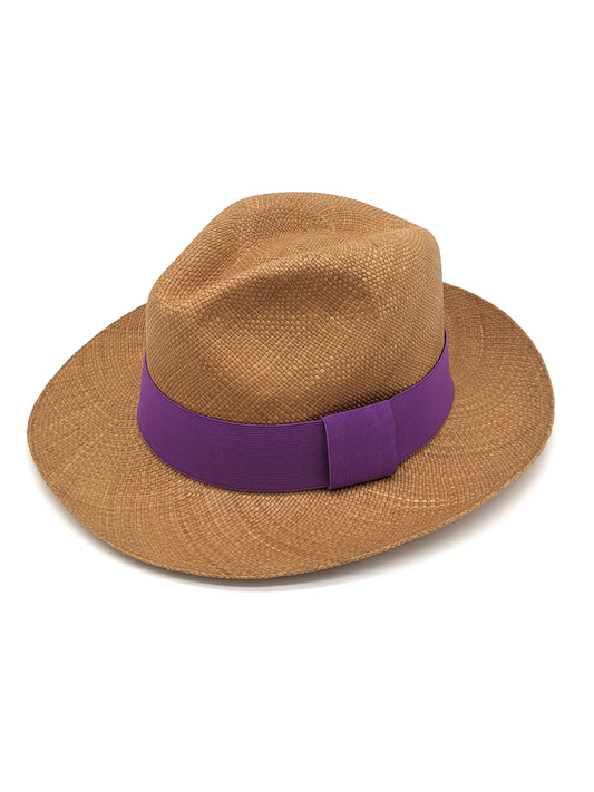 Brown Panama with Purple Band