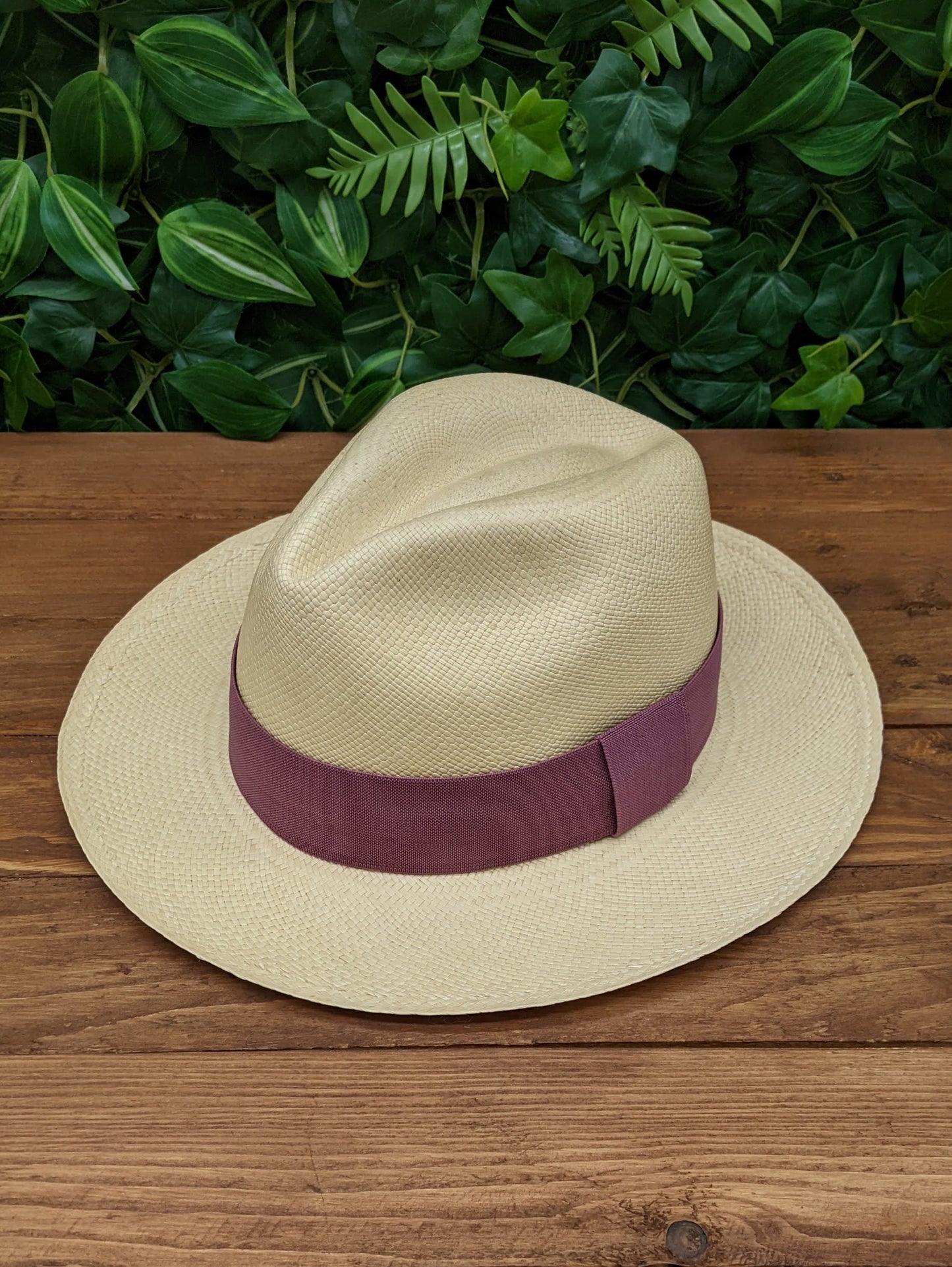 Natural Panama with Mauve Band