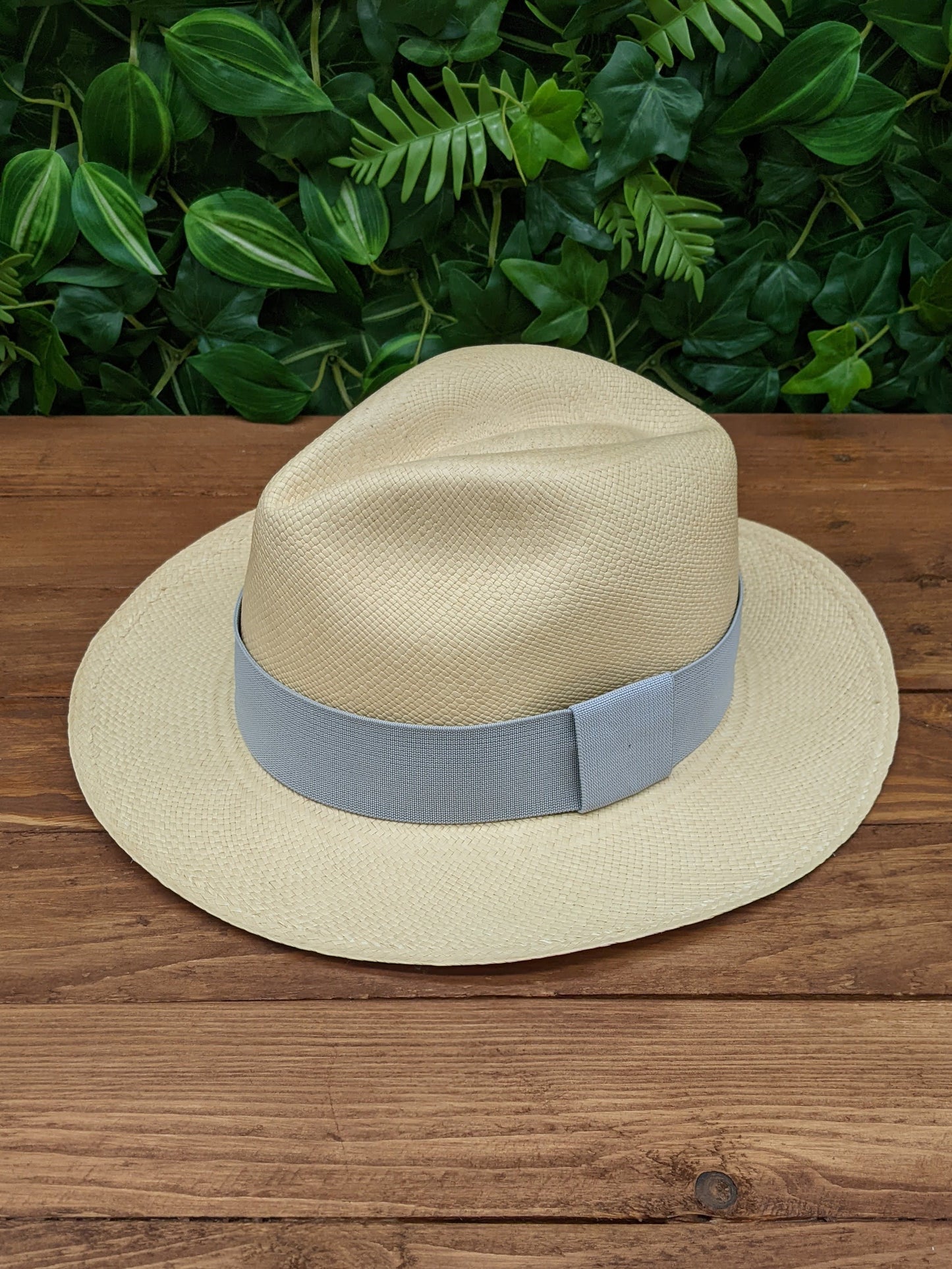 Natural Panama with Light Grey Band