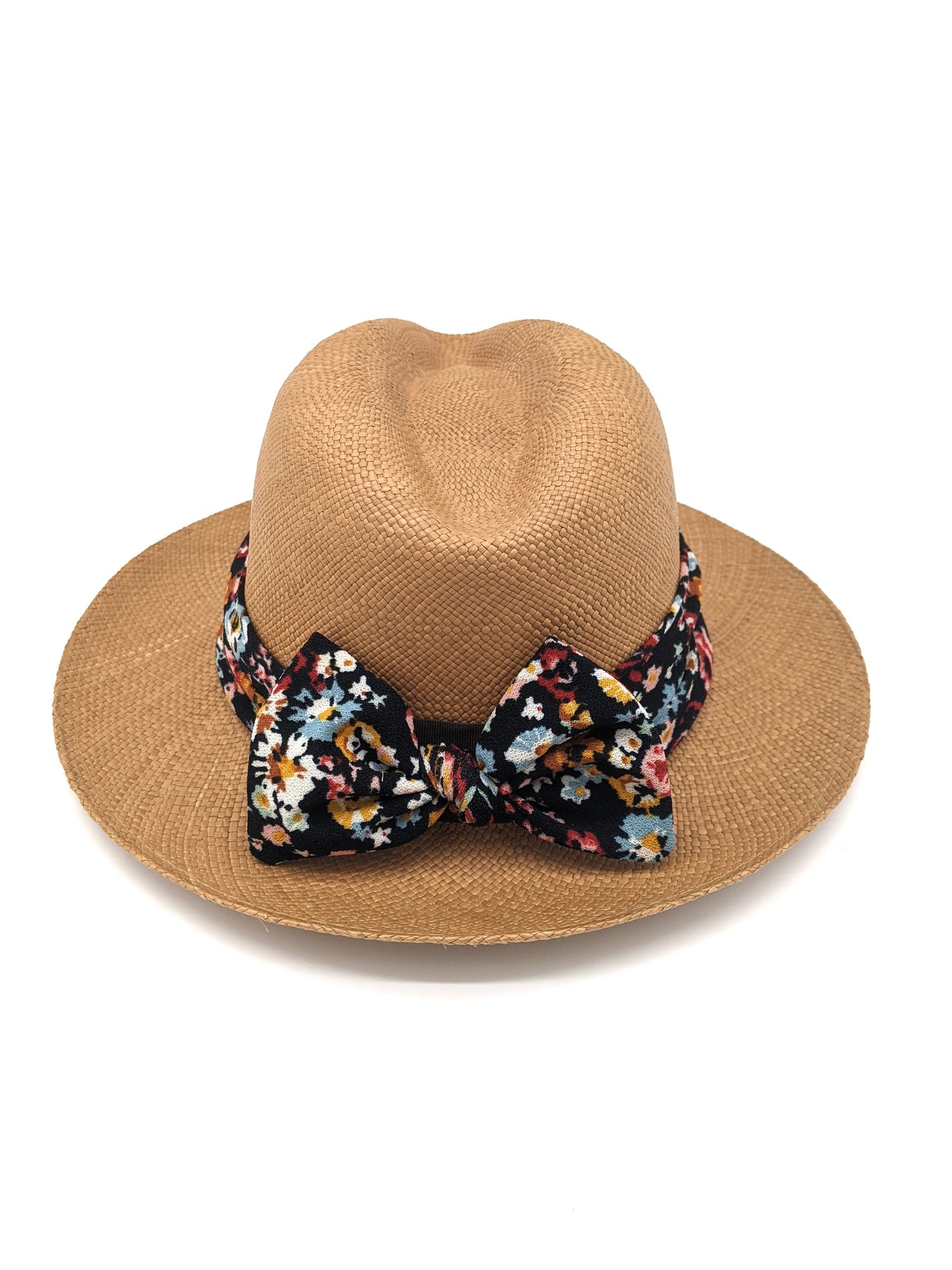 Brown Panama with Black Bow Band