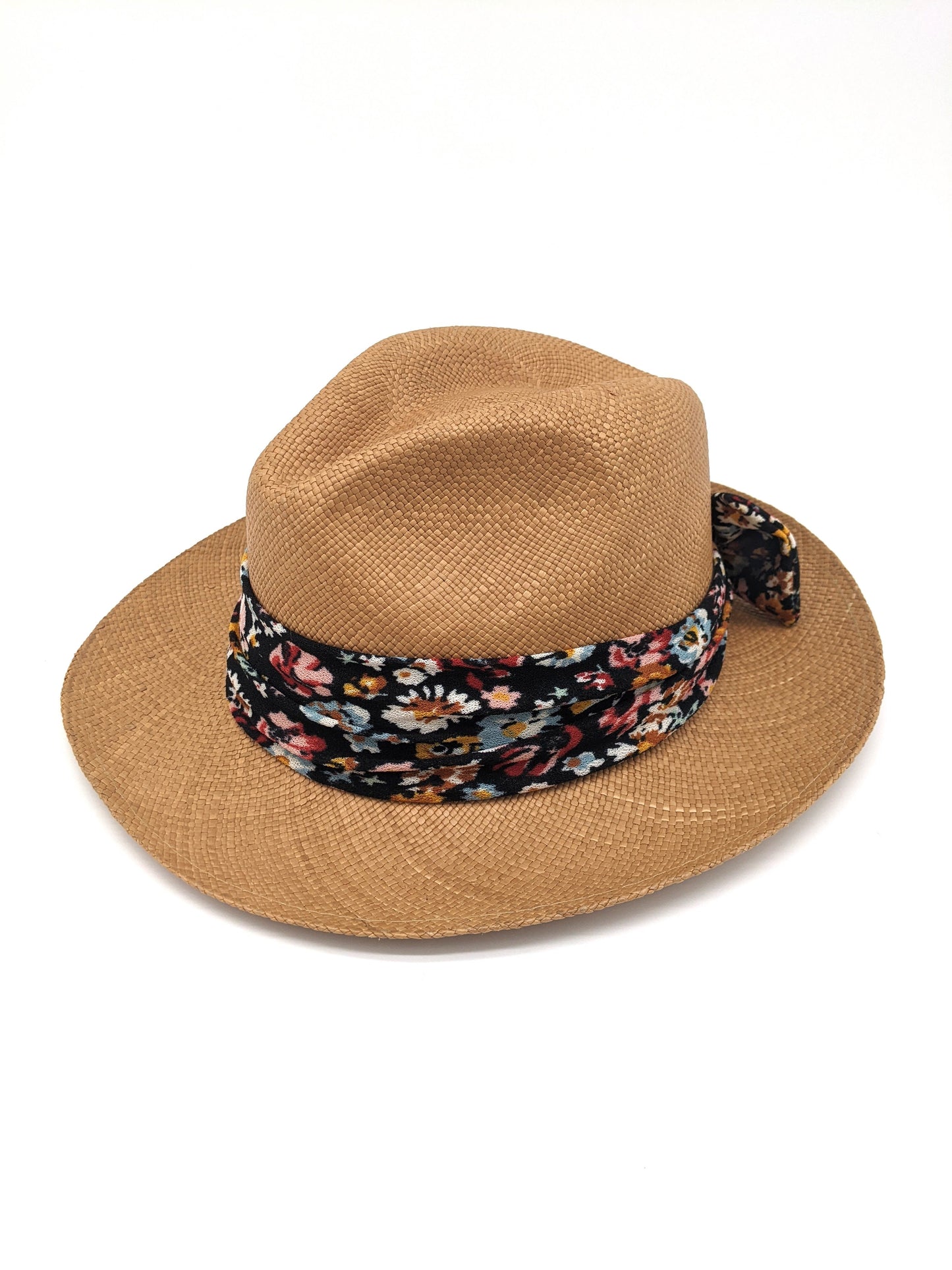 Brown Panama with Black Bow Band