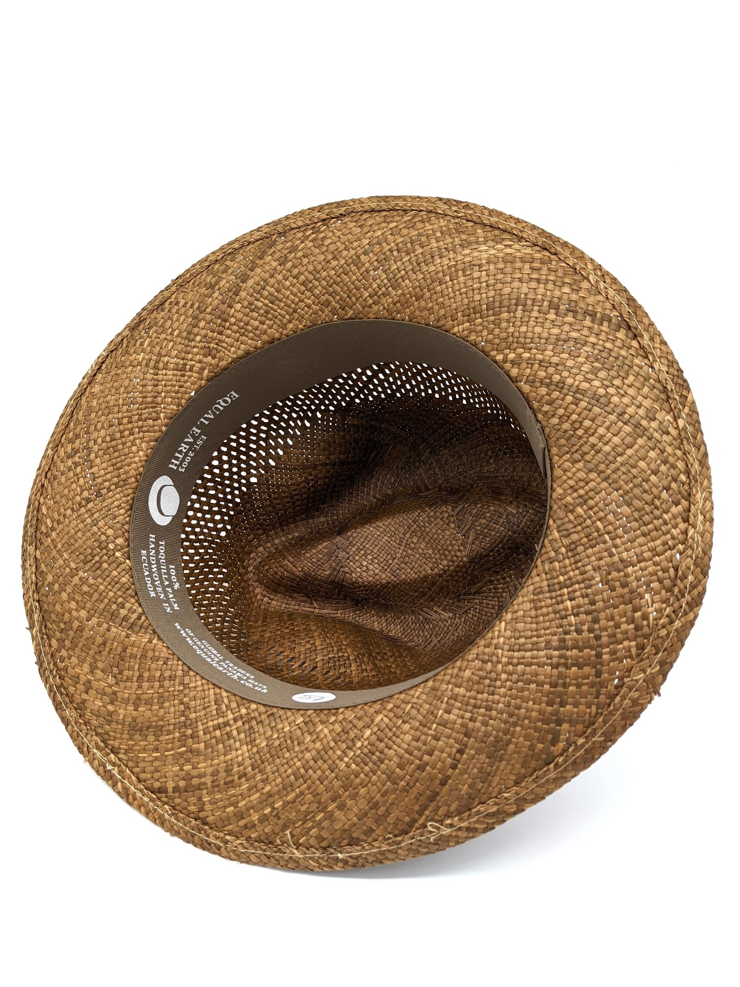 Brown Panama Hat ~ Holes 57cm