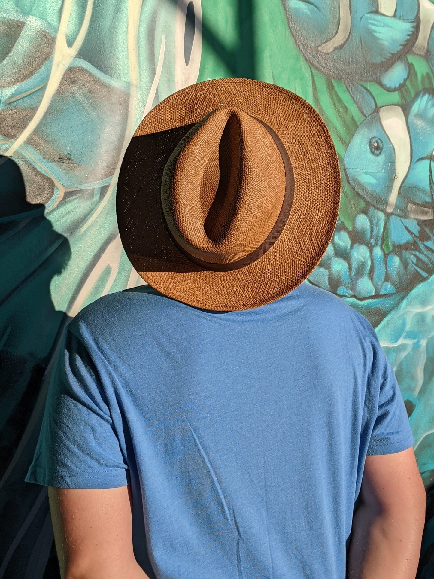 Brown Panama with Peacock Feather