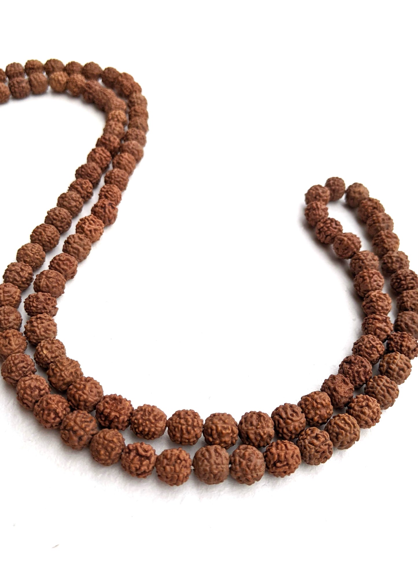 Rudraksha Mala Prayer Beads - Yellow Tassel
