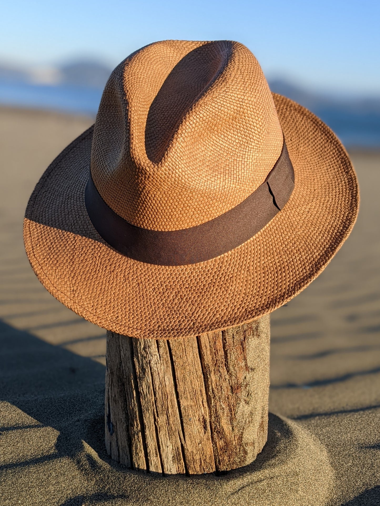 Brown Panama with Light Grey Band