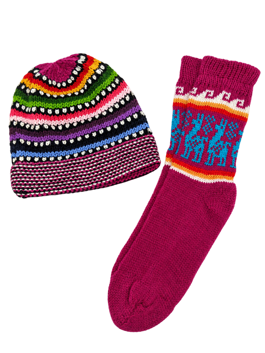 Alpaca Wool Beanie Hat & Socks Set