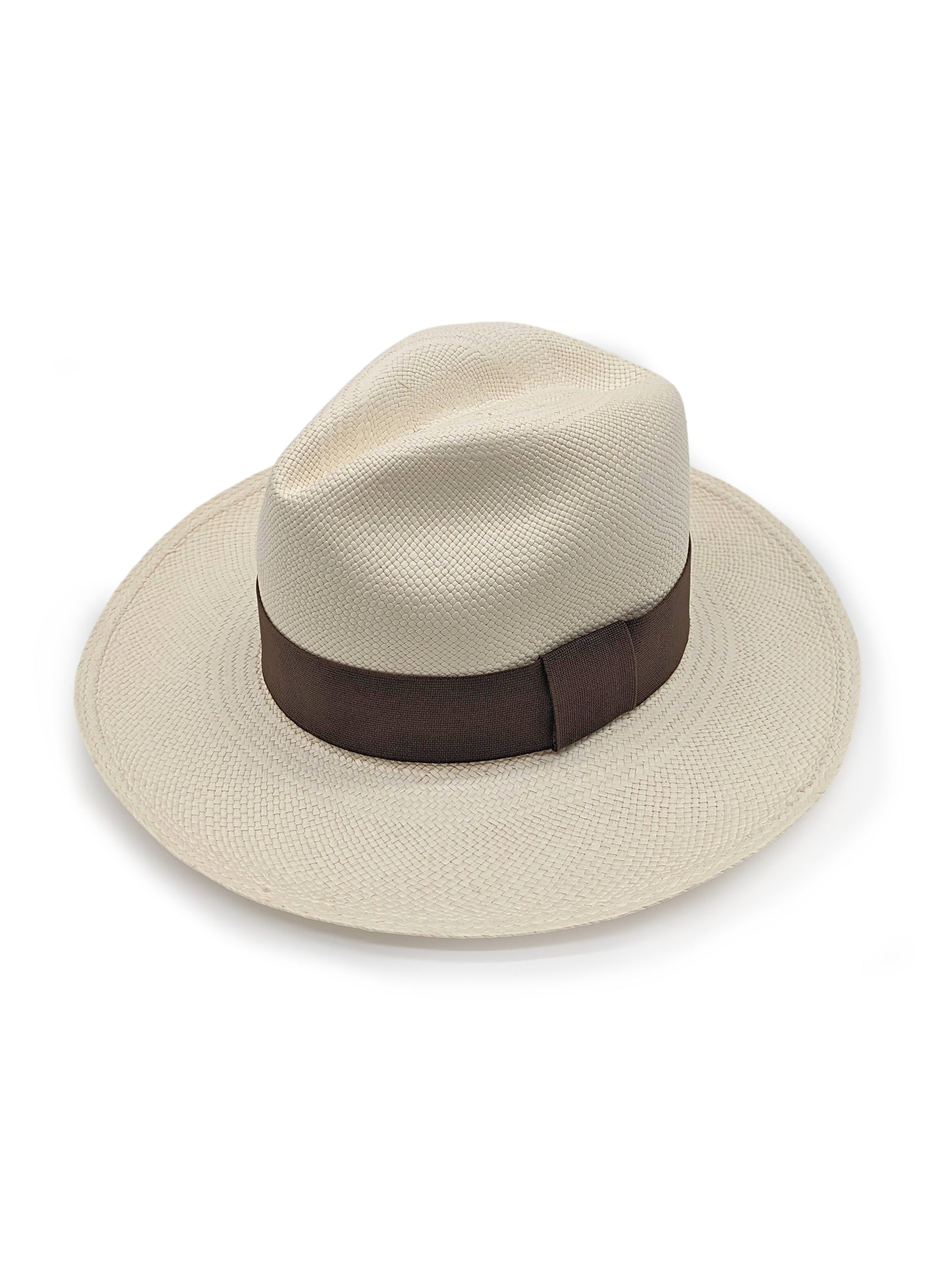 White Panama with Chocolate Brown Band