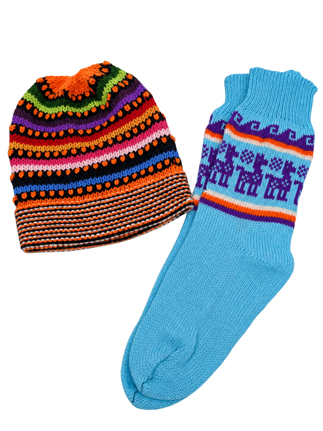 Alpaca Wool Beanie Hat & Socks Set