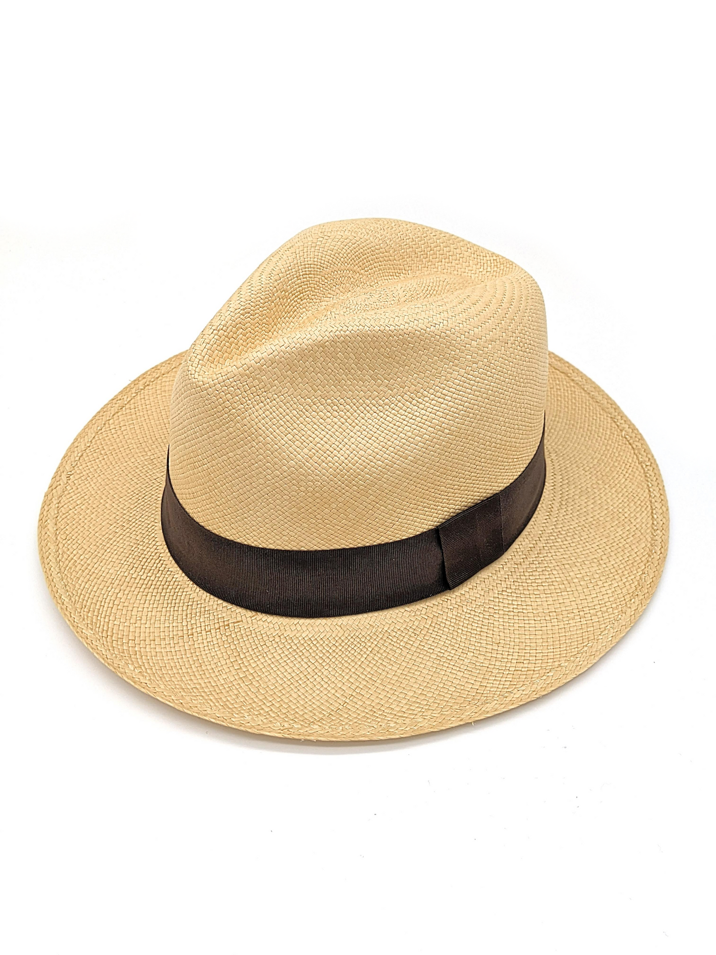 Natural Panama Hat with Brown Band