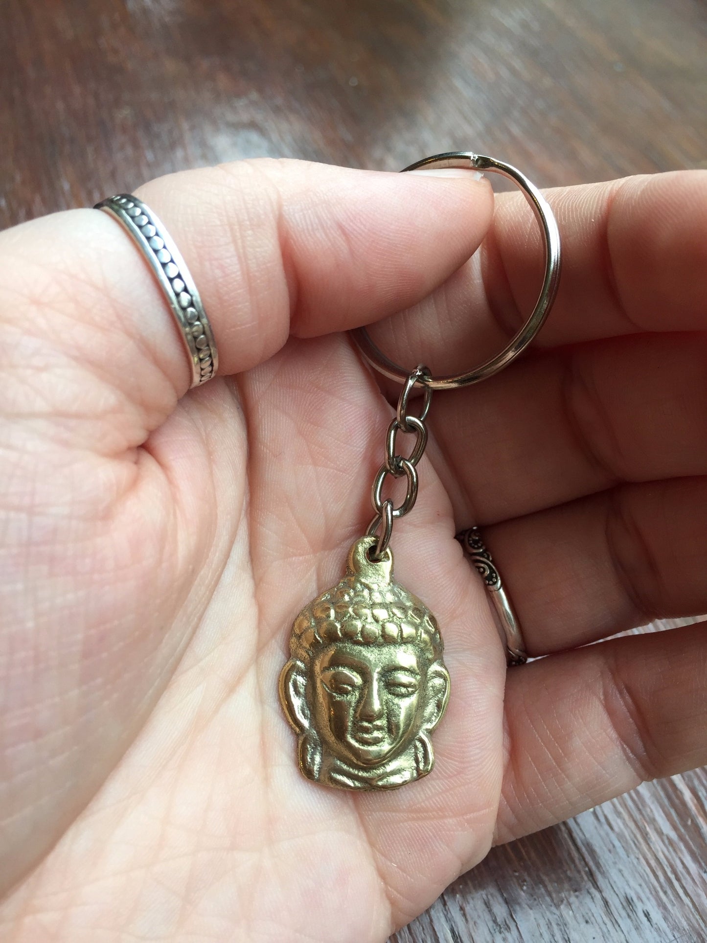 Brass Buddha Keyring