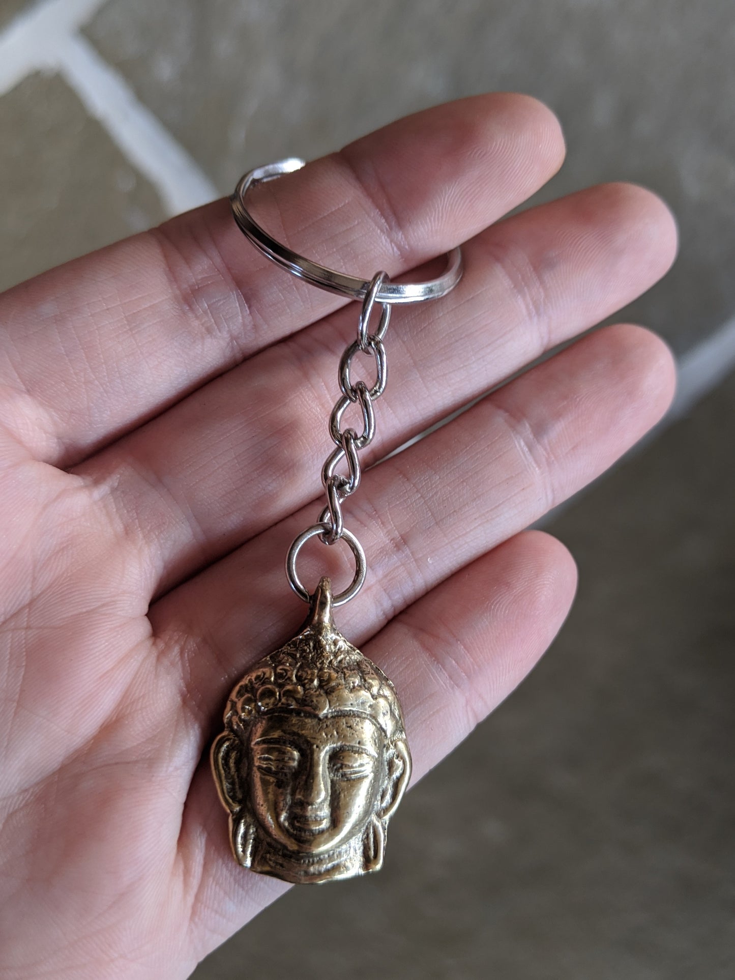 Brass Buddha Keyring
