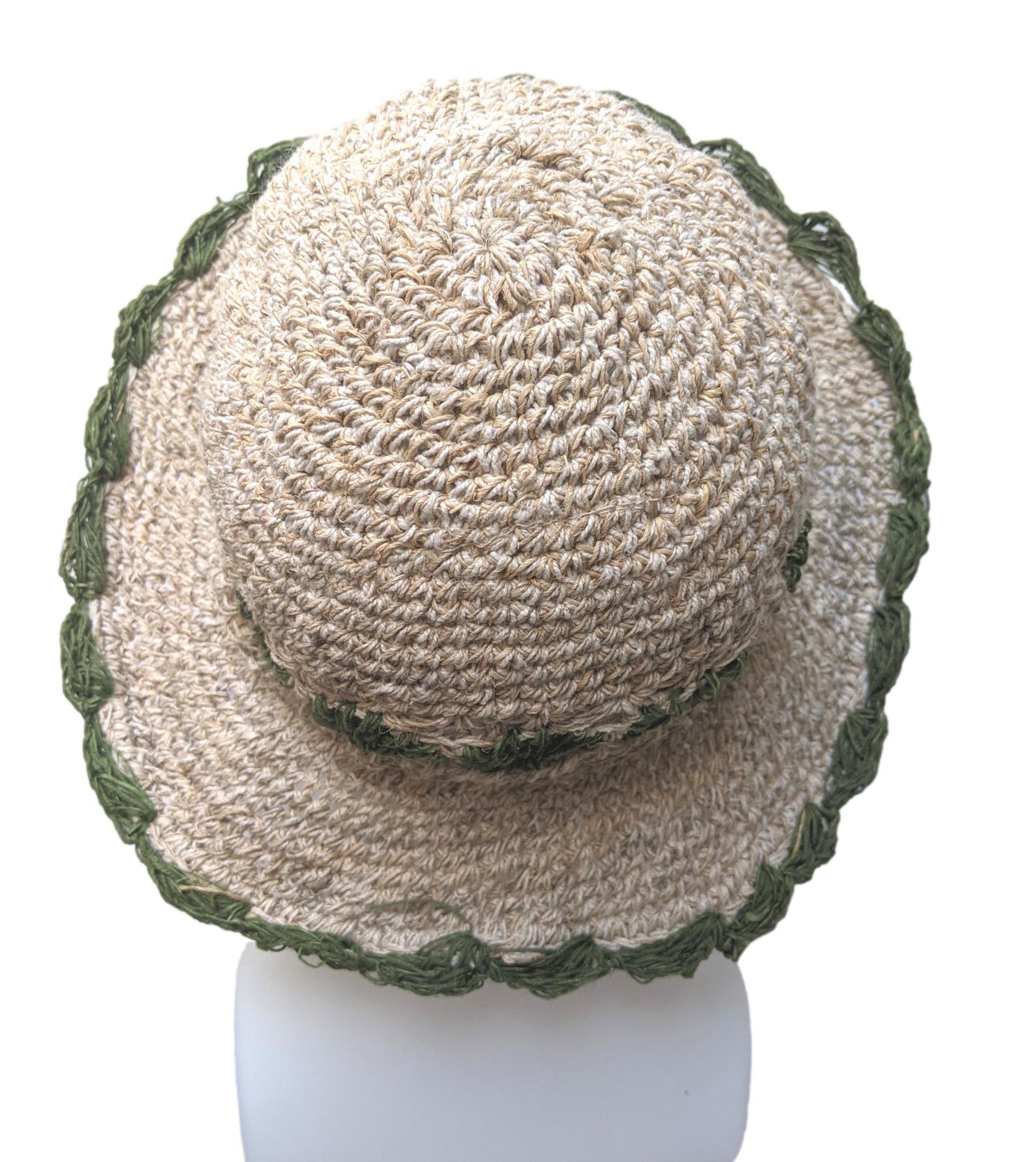 Hemp Bucket Hat - Green Trim