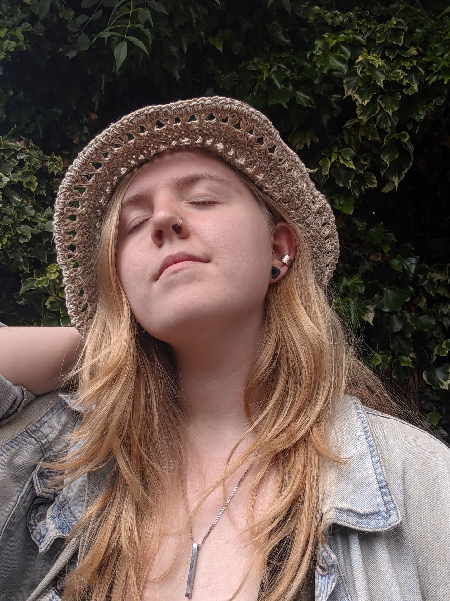 Hemp Bucket Hat - Crochet Trim