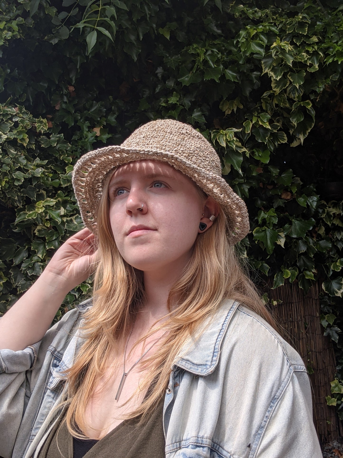 Hemp Bucket Hat - Crochet Trim