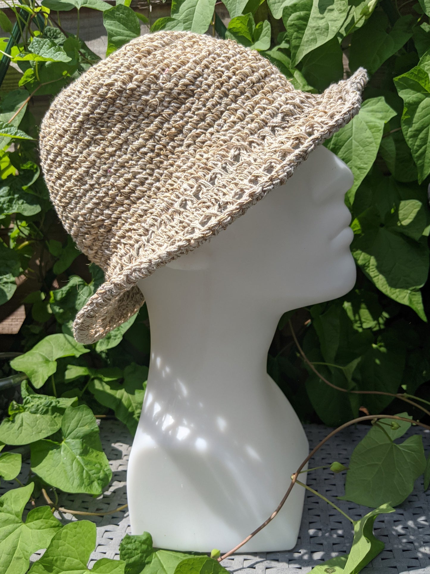 Hemp Bucket Hat - Crochet Trim