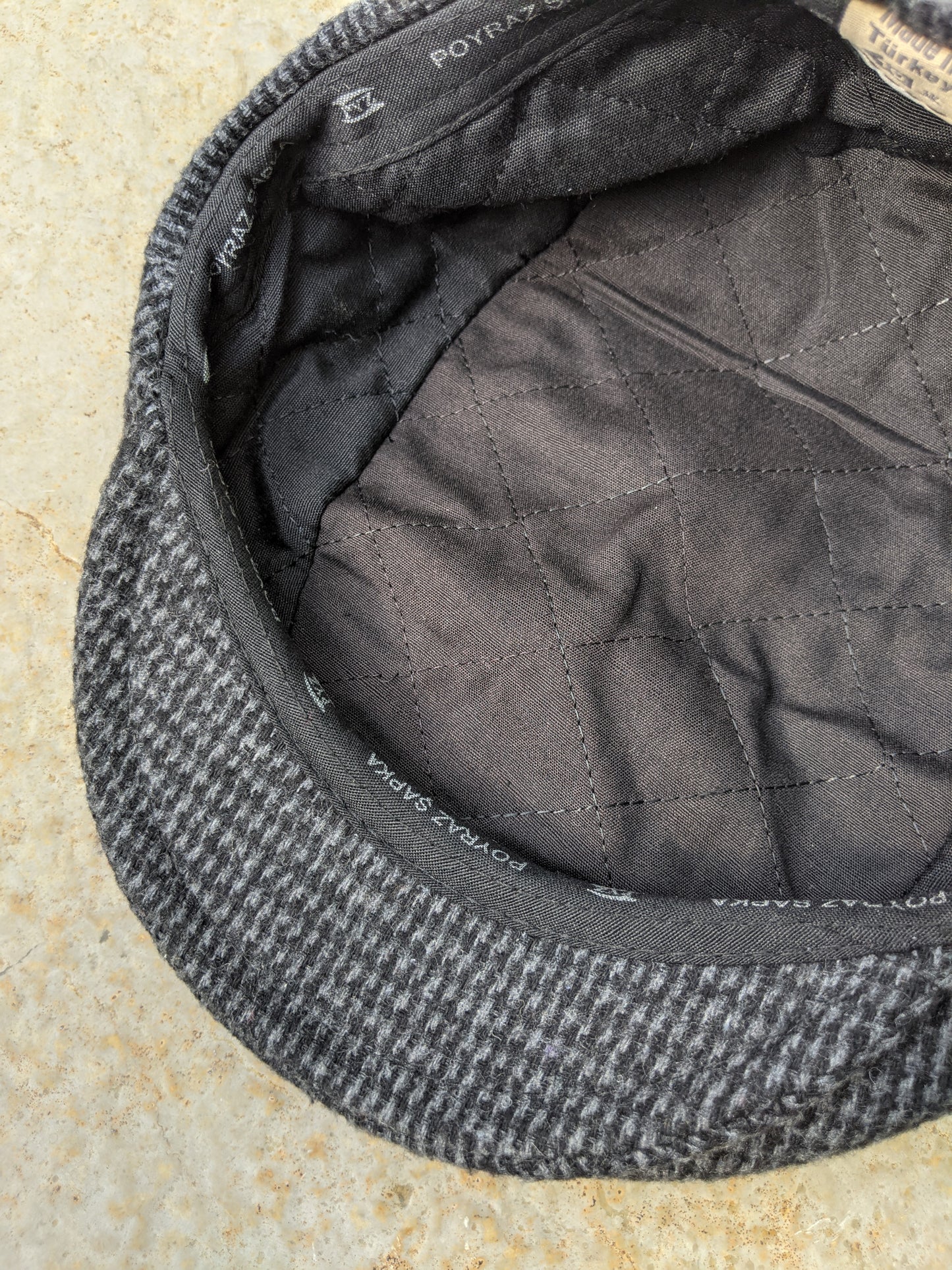 Wool Flat Cap - Dogtooth Grey