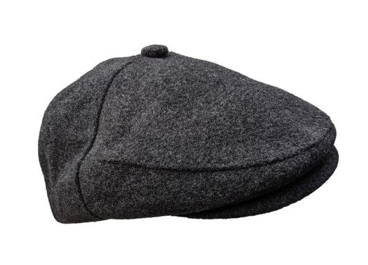 Wool Flat Cap - Plain Grey