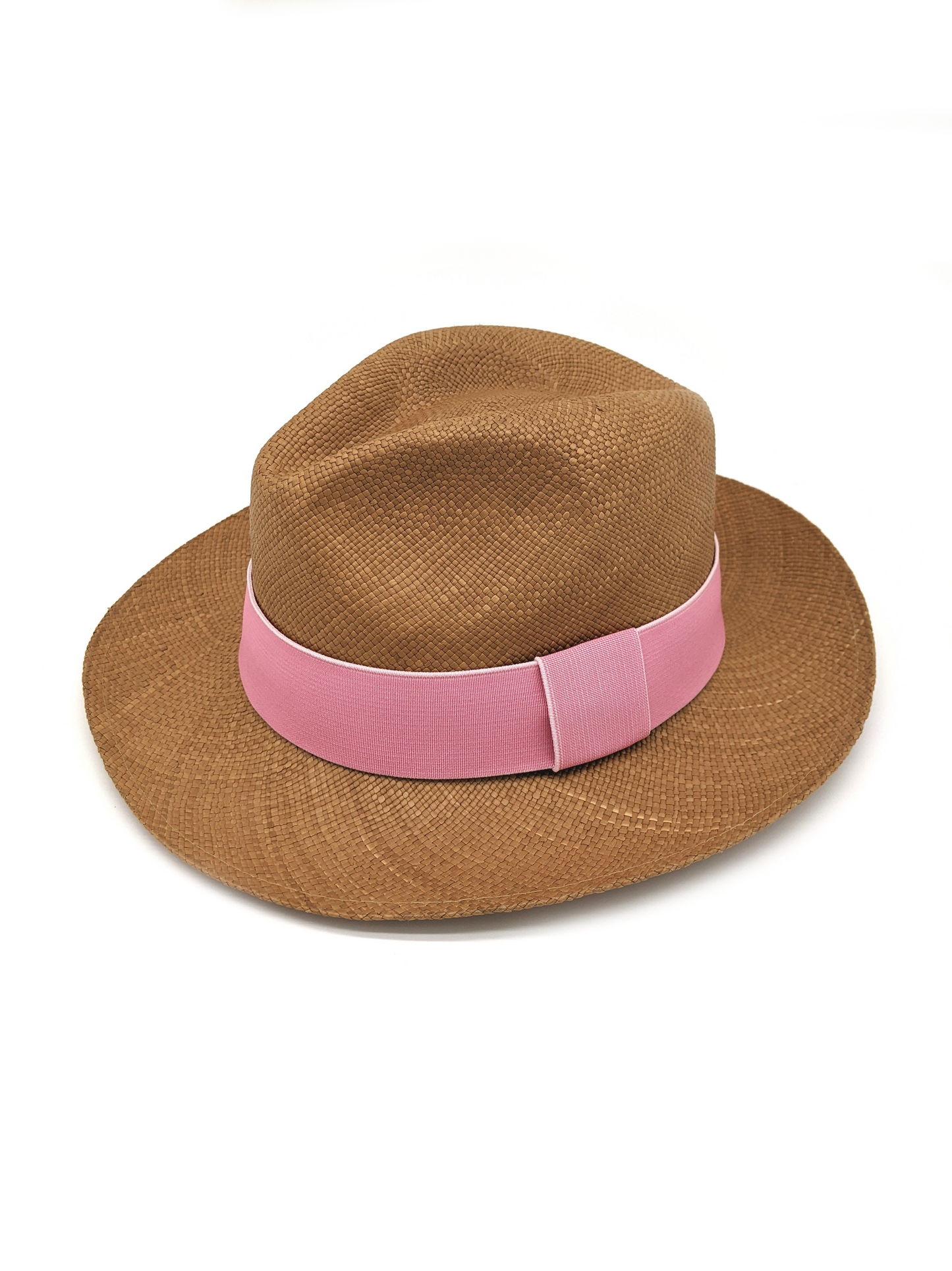 Brown Panama with Light Pink Band