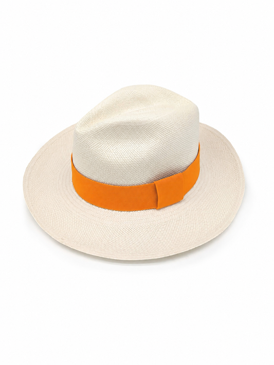 White Panama with Orange Band