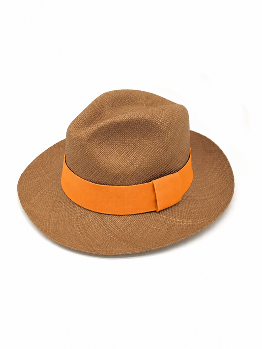 Brown Panama with Orange Band