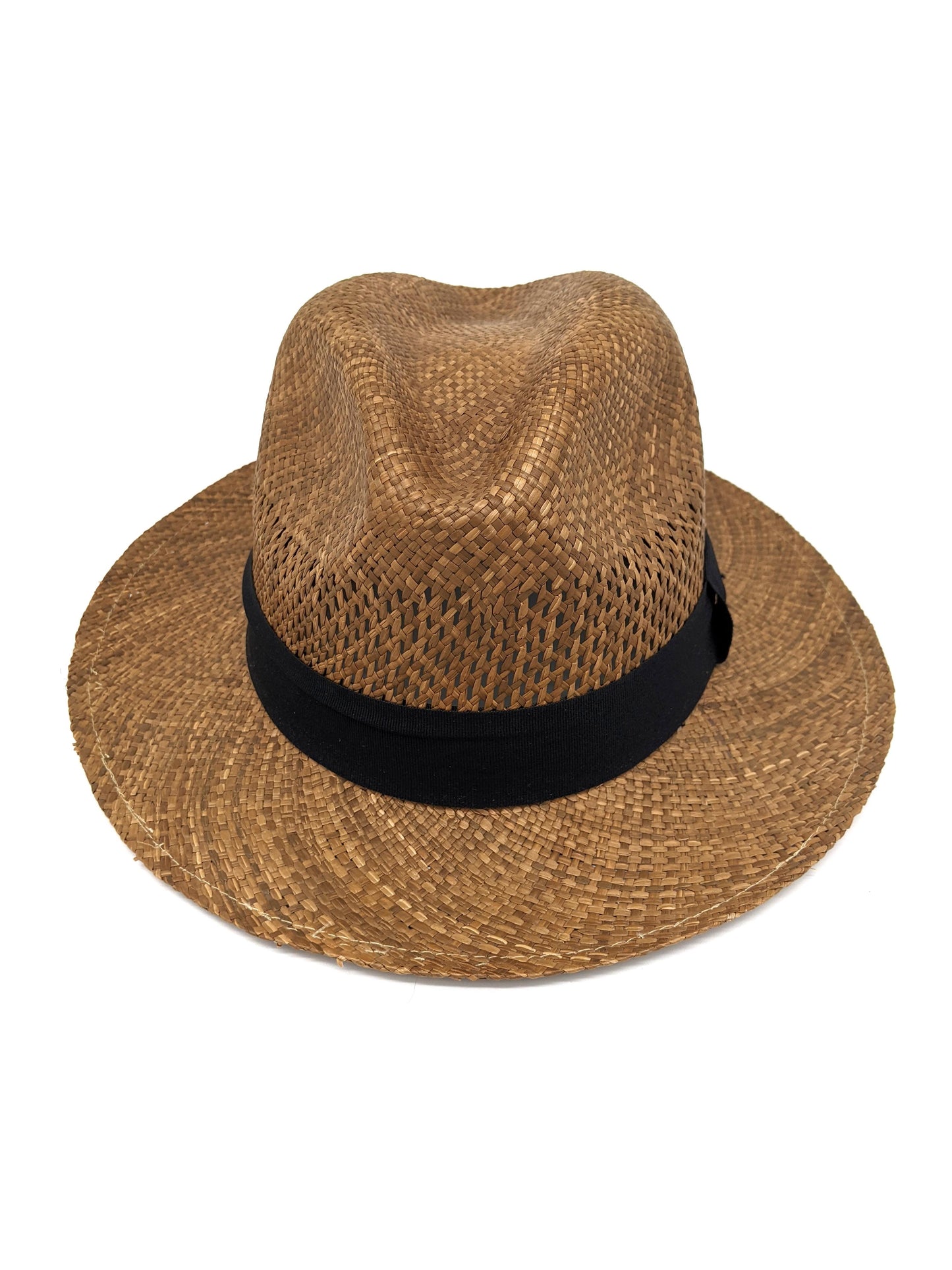 Brown Panama Hat ~ Holes 57cm