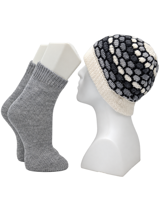 Alpaca Wool Beanie Hat & Socks Set