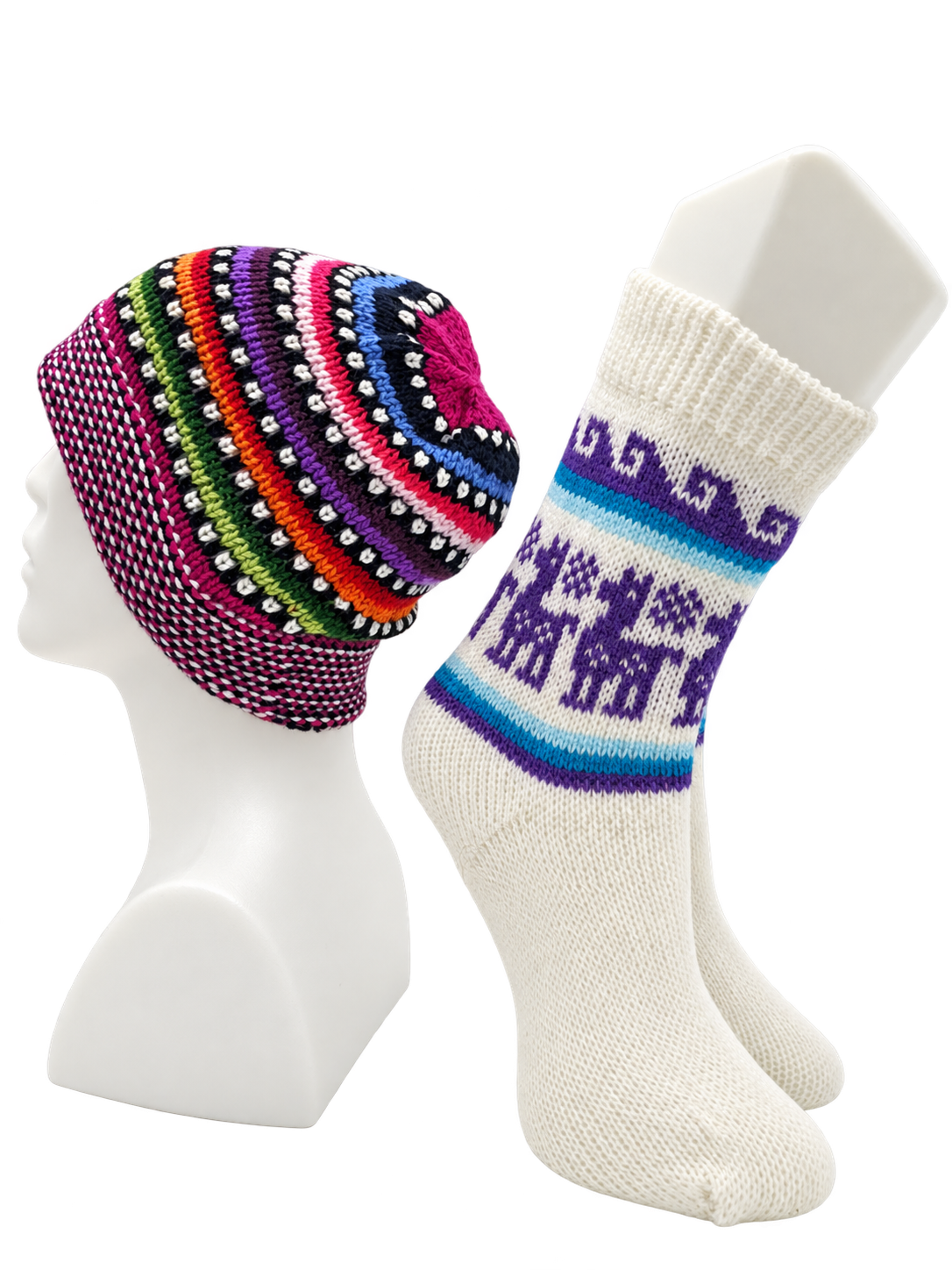 Alpaca Wool Beanie Hat & Socks Set