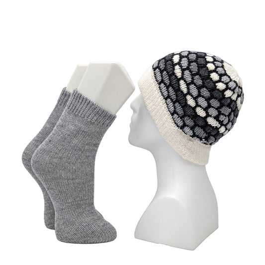Alpaca Wool Beanie Hat & Socks Set
