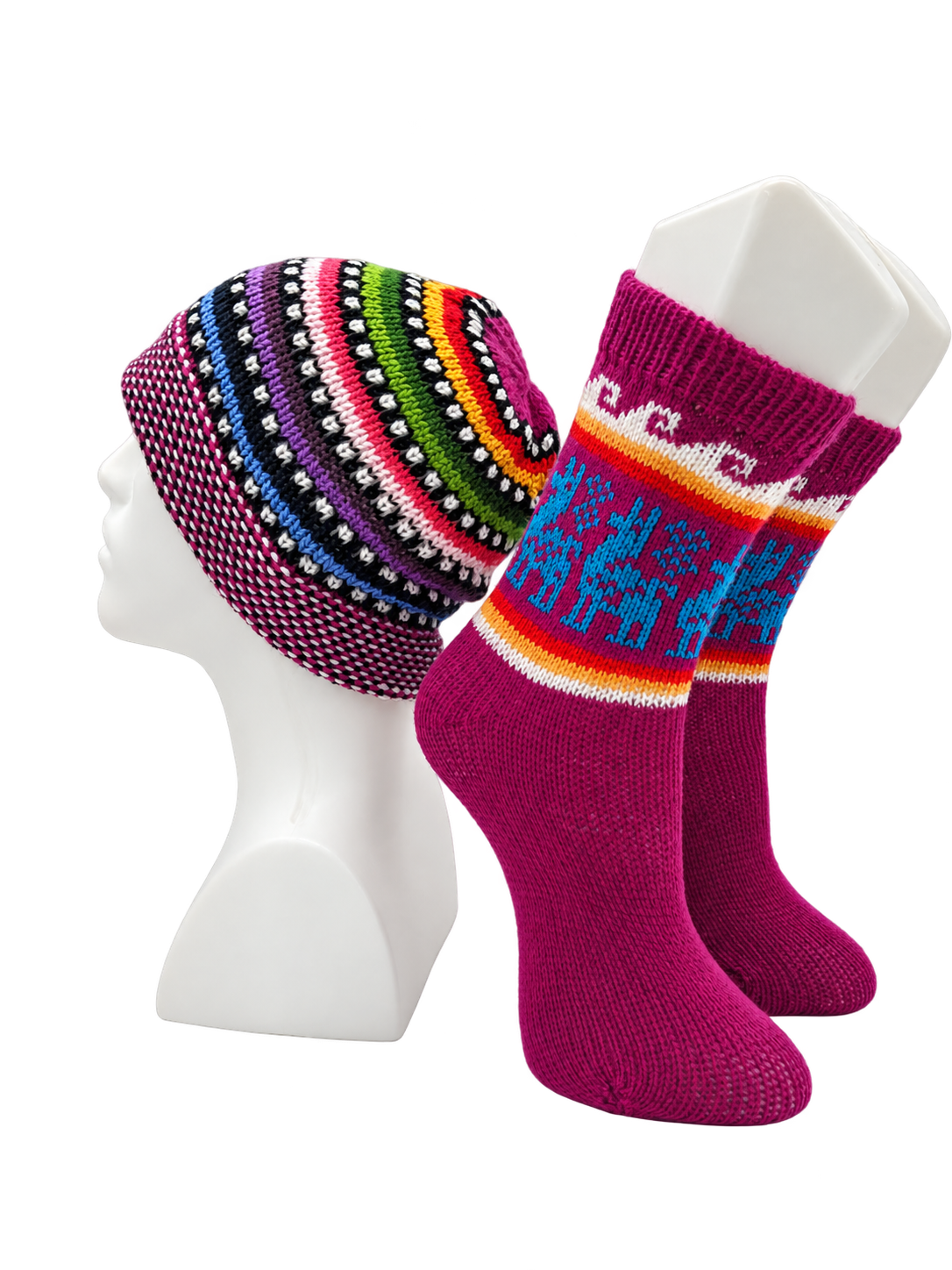 Alpaca Wool Beanie Hat & Socks Set