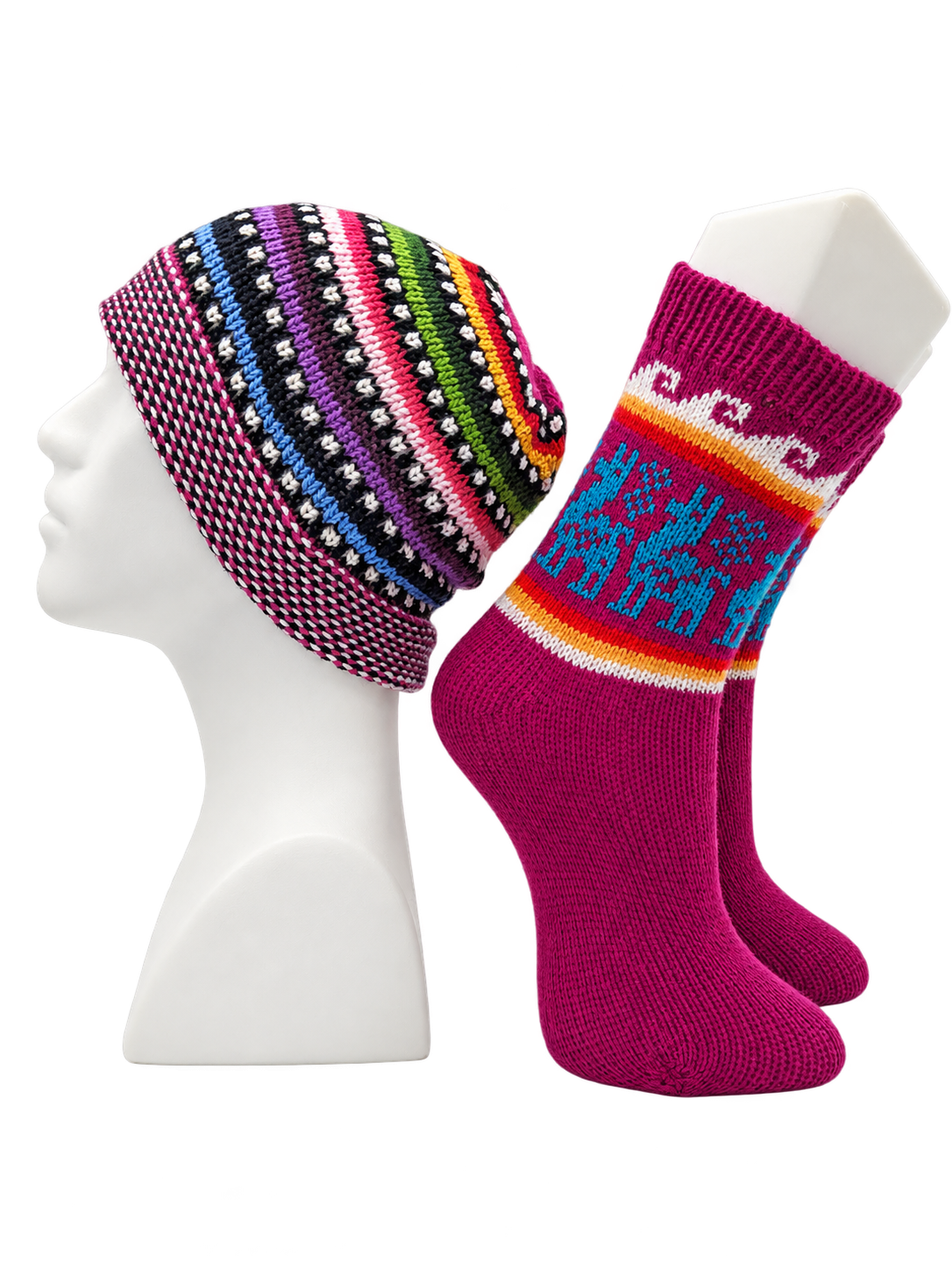Alpaca Wool Beanie Hat & Socks Set