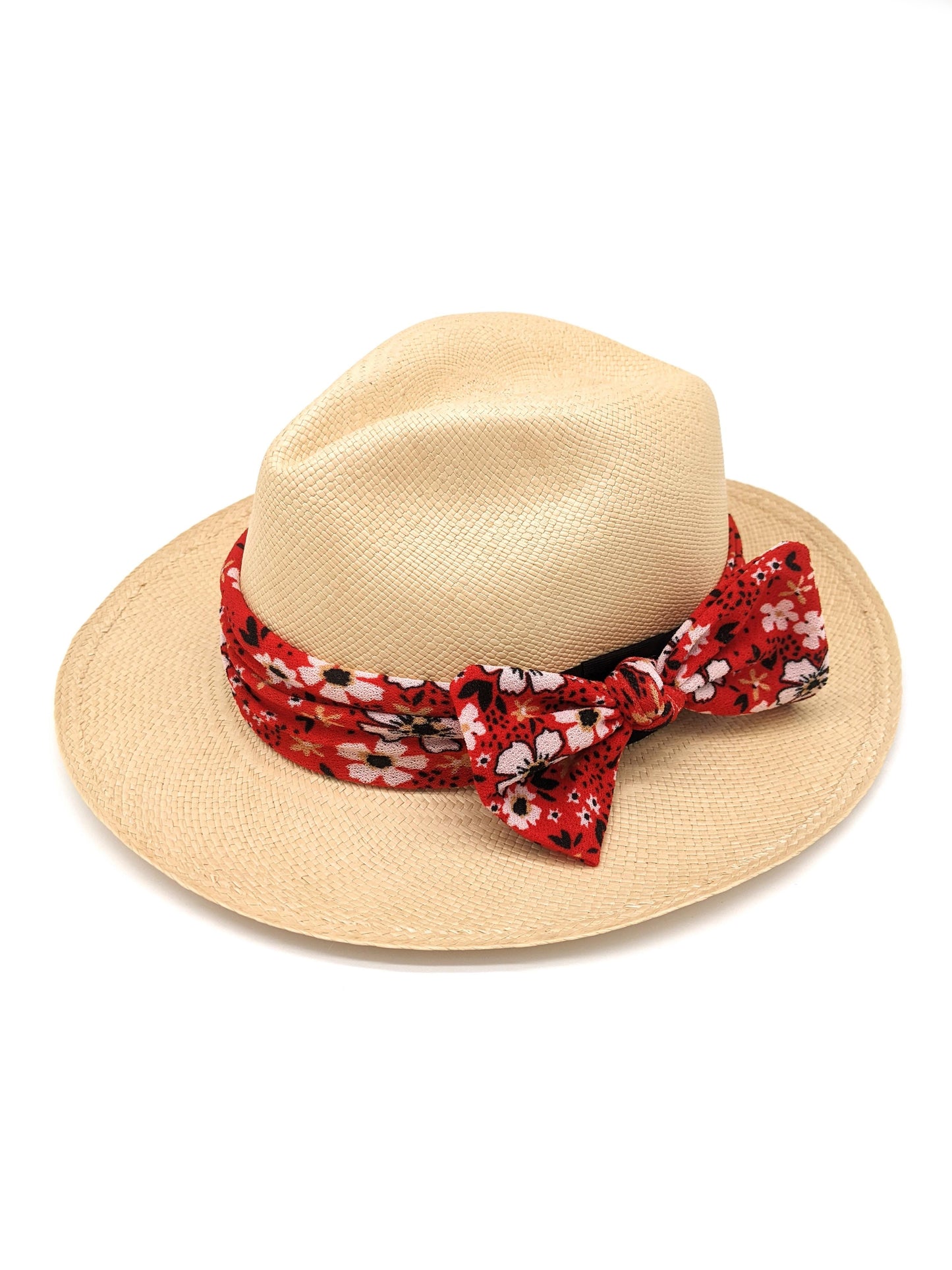 Interchangeable Panama Band - Red Bow