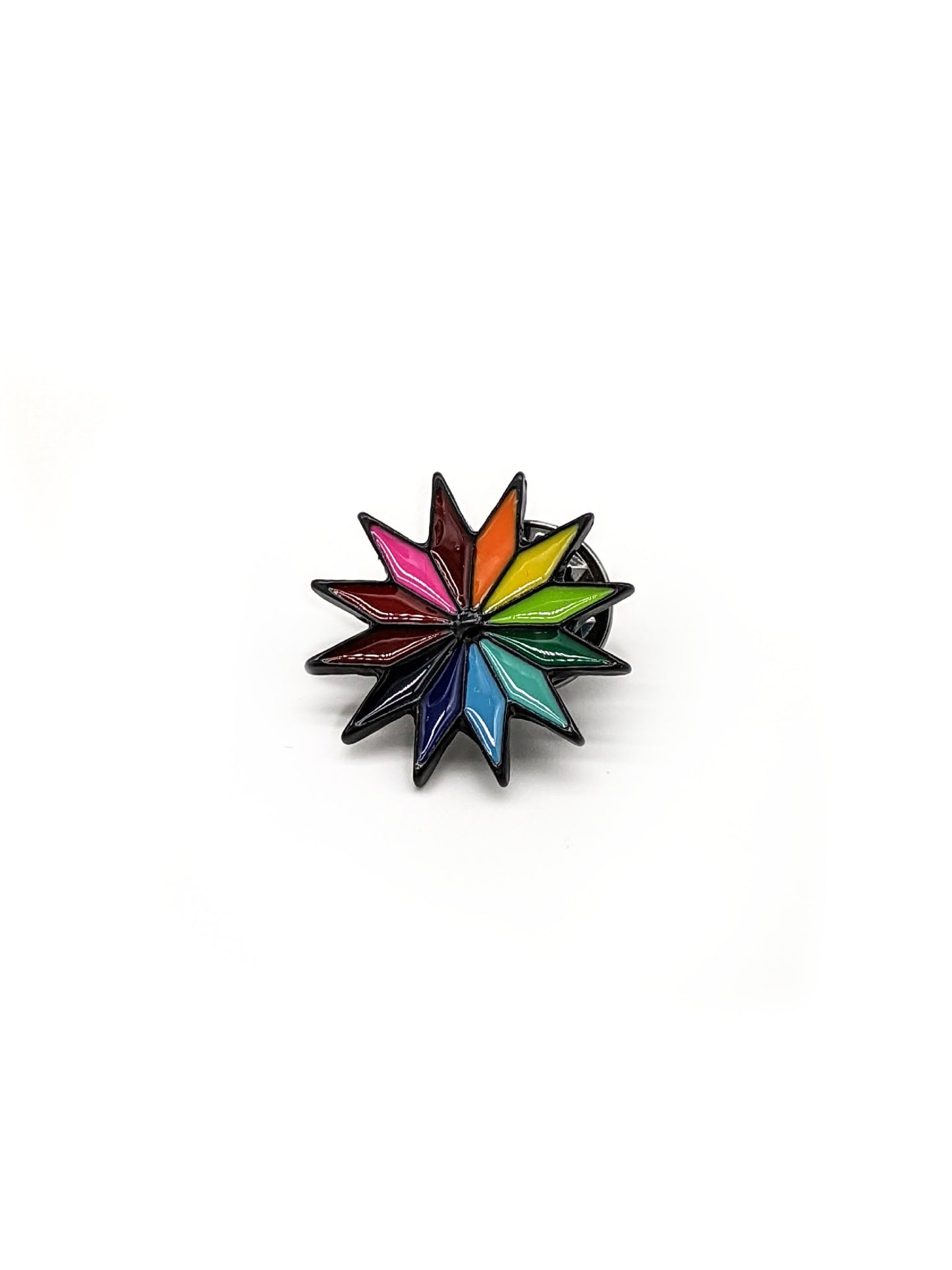Hat Pin - Rainbow Pinwheel