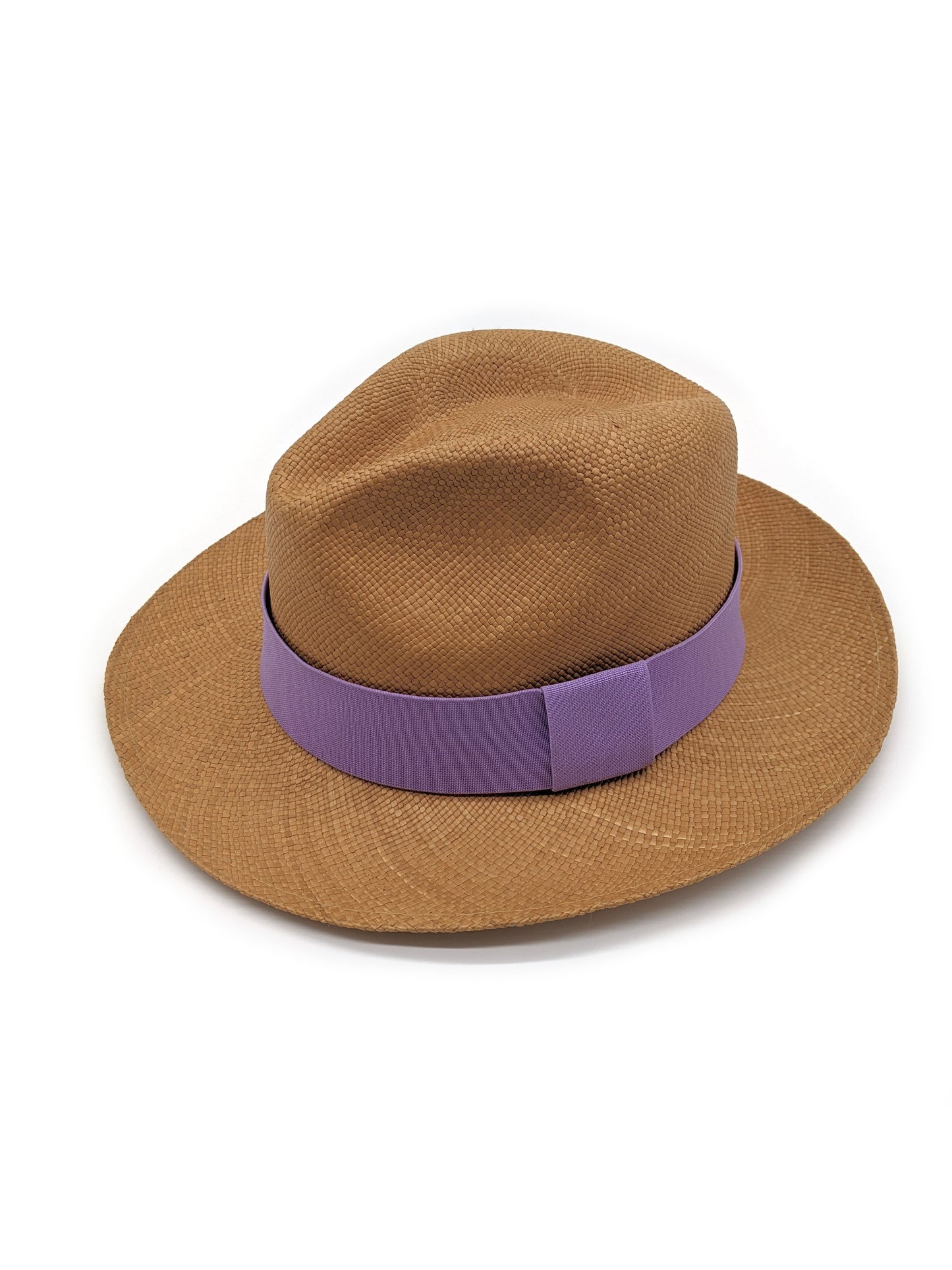 Brown Panama with Lilac Band