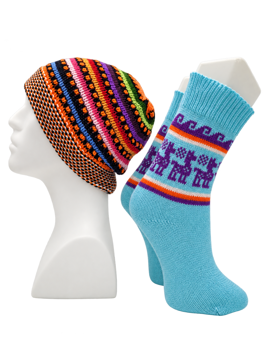 Alpaca Wool Beanie Hat & Socks Set
