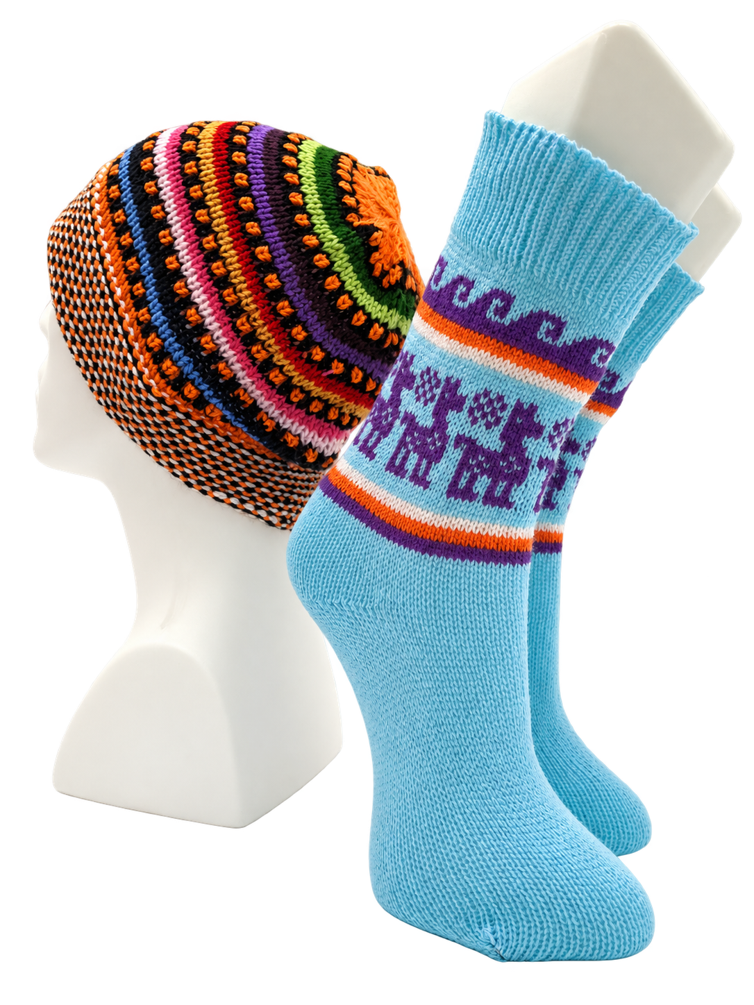 Alpaca Wool Beanie Hat & Socks Set