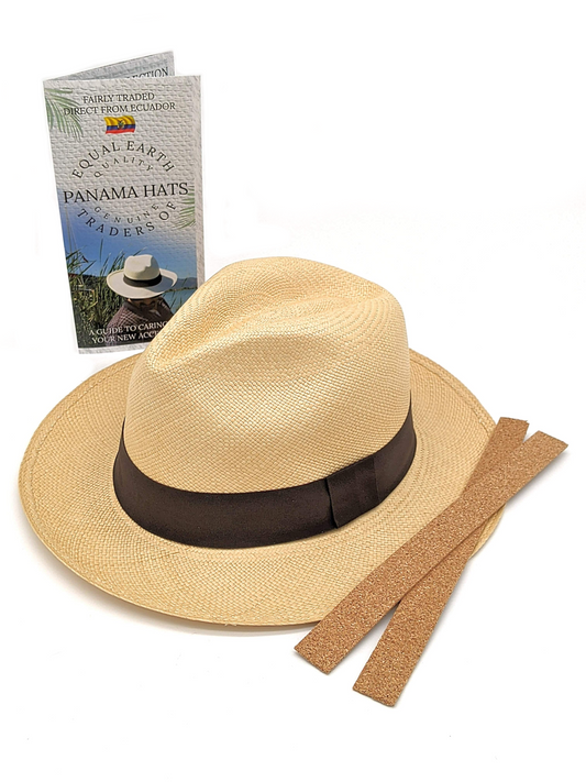 Natural Panama Hat with Brown Band