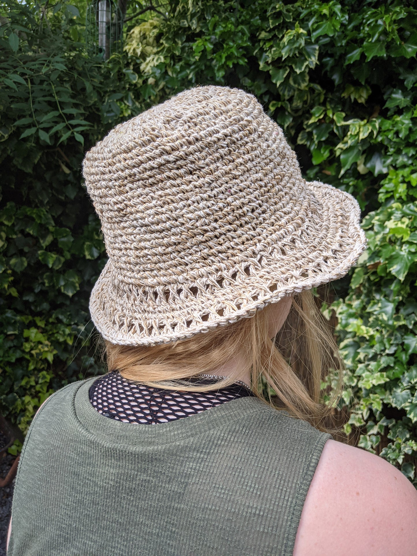 Hemp Bucket Hat - Crochet Trim