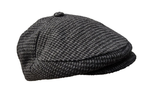 Wool Flat Cap - Dogtooth Grey